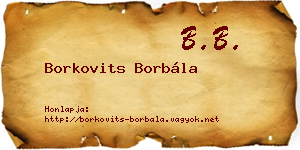 Borkovits Borbála névjegykártya